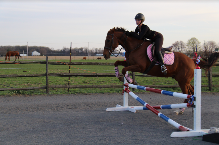 Alyssa jumping Ben at Cambria Stables